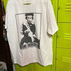 Jimi Hendrix White Graphic Tee